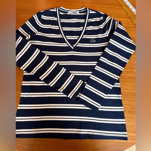 LACOSTE Long Sleeve Cotton Top - Picture 2 of 4